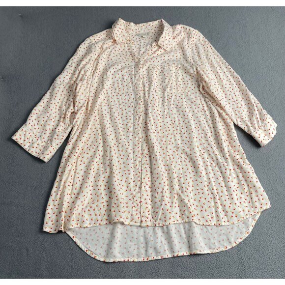 KC Khakis & Co ,Button‎ Women's size XL Shirt  Long Sleeve Floral Lagenlook - Picture 8 of 10
